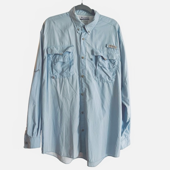 Columbia Other - Columbia PFG Men's Blue Shirt Large Tall LT Long Sleeve‎ Fishing Vented Mesh